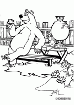 Медведь пьёт чай