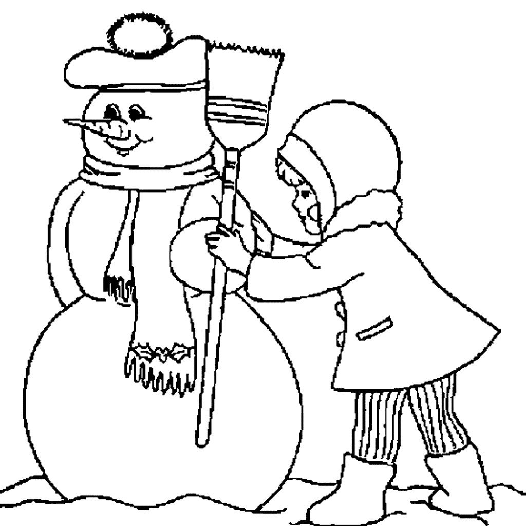 Снеговик и девочка