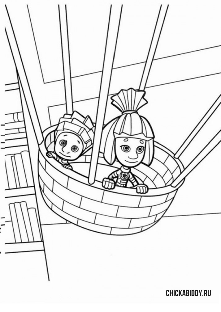 Симка и Нолик на воздушном шаре